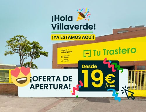 alquiler de trasteros Madrid baratos nueva apertura Tu Trastero Villaverde oferta 19 euros 2025