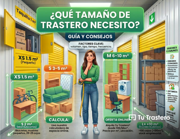 qué tamaño de trastero necesito guía y consejos Tu Trastero