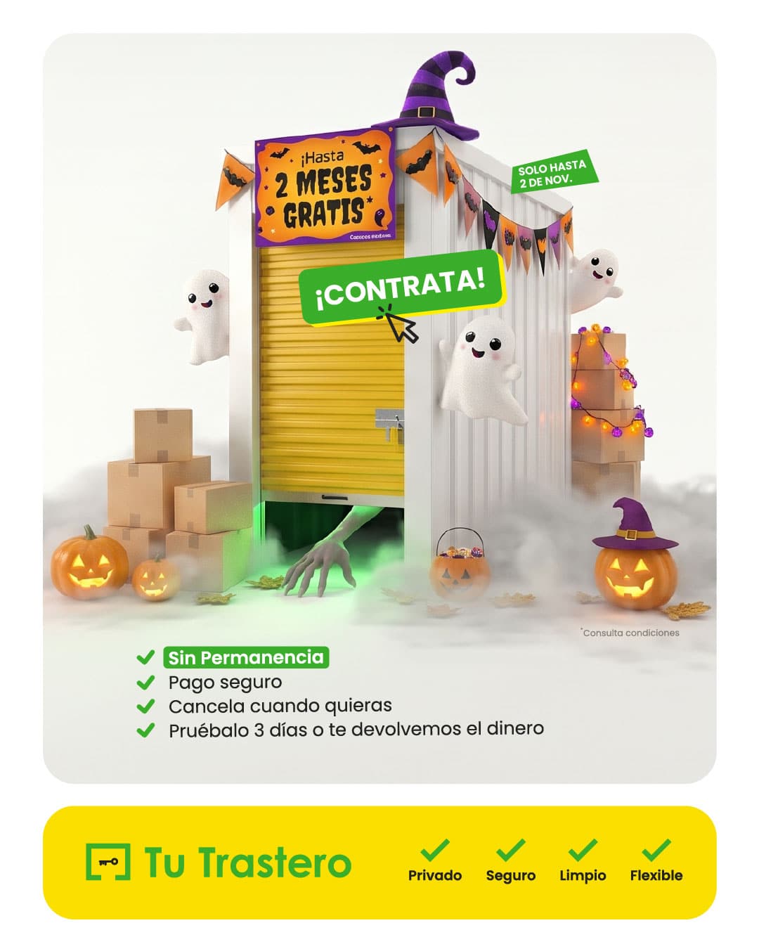 Promo halloween 2 meses gratis Tu Trastero